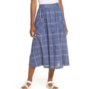 Small PatagoniaA/C Lightweight buttons front Skirt in Blue windowpanes size S